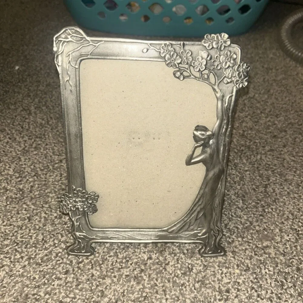 Art Nouveau Silver Lady Easel Mirror The Echo 10